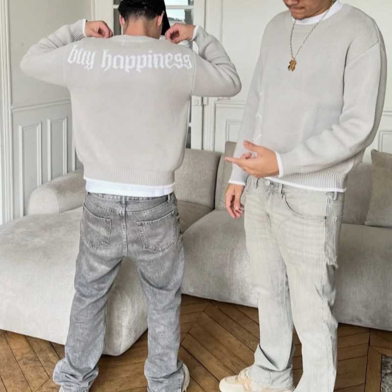 Sweater Men Gray Money Sign Y2k American Dollar Knit Pullover Vintage Classic Streetwear Warm Winter Crewneck Top Casual Fashion X260609 - view 6