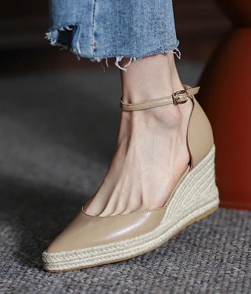 LIHUAMAO platform wedges sandals women shoes ankle strap lady espadrilles sandals pumps csaual shoes bohemian beach sandals 260609BJ