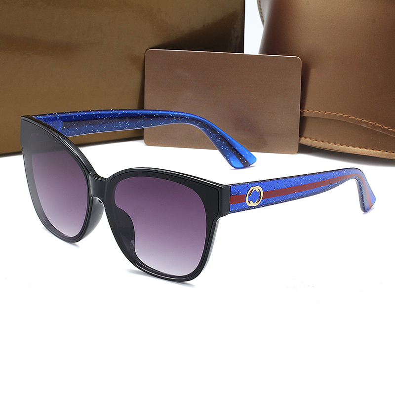 2026 New Fashion Women Cateye Sun Glasses Multicolor Frame Blue Green Stripe Leg UV 400 G Letter Sunglasses UV Protection Outdoor Driving Beach Eyewea
