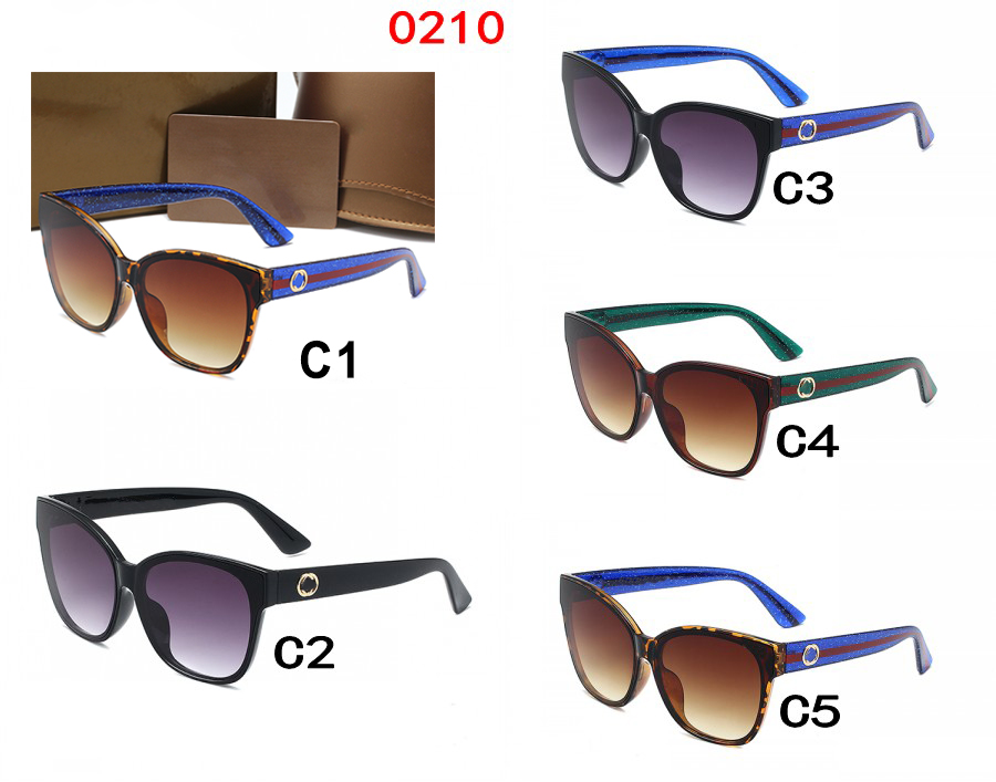 2026 New Fashion Women Cateye Sun Glasses Multicolor Frame Blue Green Stripe Leg UV 400 G Letter Sunglasses UV Protection Outdoor Driving Beach Eyewea
