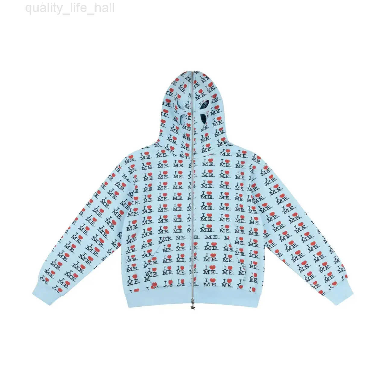 ILOVEME Printed Blue Coat Hoodie Ashley Womens Butterfly Embroidered Hollow Hat Front Shoulder Slimming Hoodie X260609 - view 6