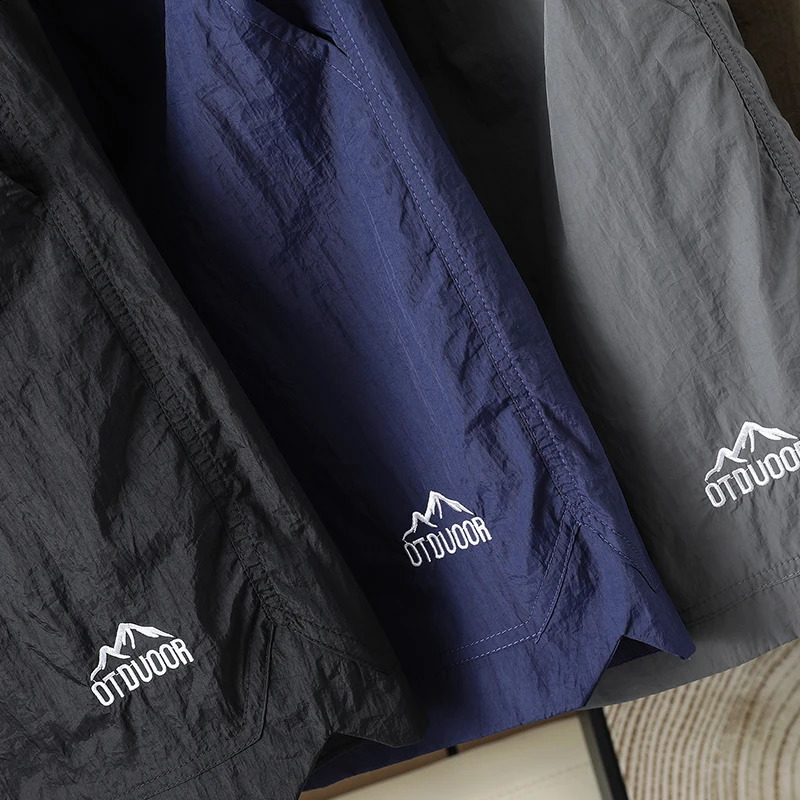 Clothing Summer Thin Mens Outdoor Quick Dry Hiking Shorts Elastic Waist Drawstring Cargo Casual Short Khaki Grey Blue 260609 - view 6
