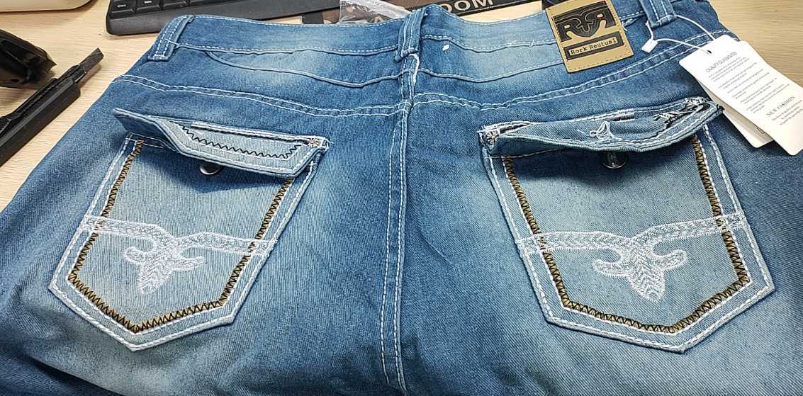 Y2K New Gothic Blue Denim Embroidery Harajuku Wide Pants Revival Mens Jeans Foliage Bootcut Women Pocket Hip Hop Streetwear H260513 - view 7