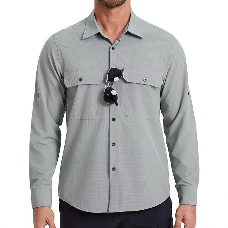 Mens longsleeve sun protection shirt UVresistant quickdrying cooling for outdoor travel field adventures hiking and fishing 250922