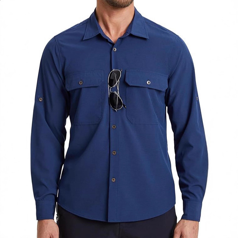 Mens longsleeve sun protection shirt UVresistant quickdrying cooling for outdoor travel field adventures hiking and fishing 250922