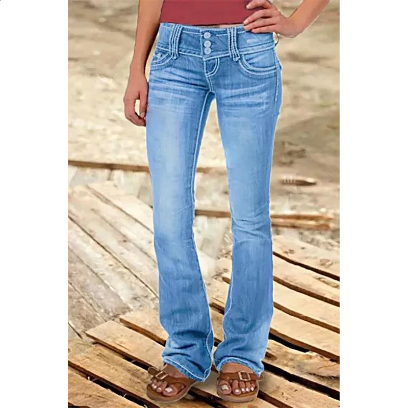Women Vintage Washed Ripped Jeans Y2K American Retro Low Rise Slim Denim Pants Streetwear 2000s 90s Trousers Bell Bottom 251212