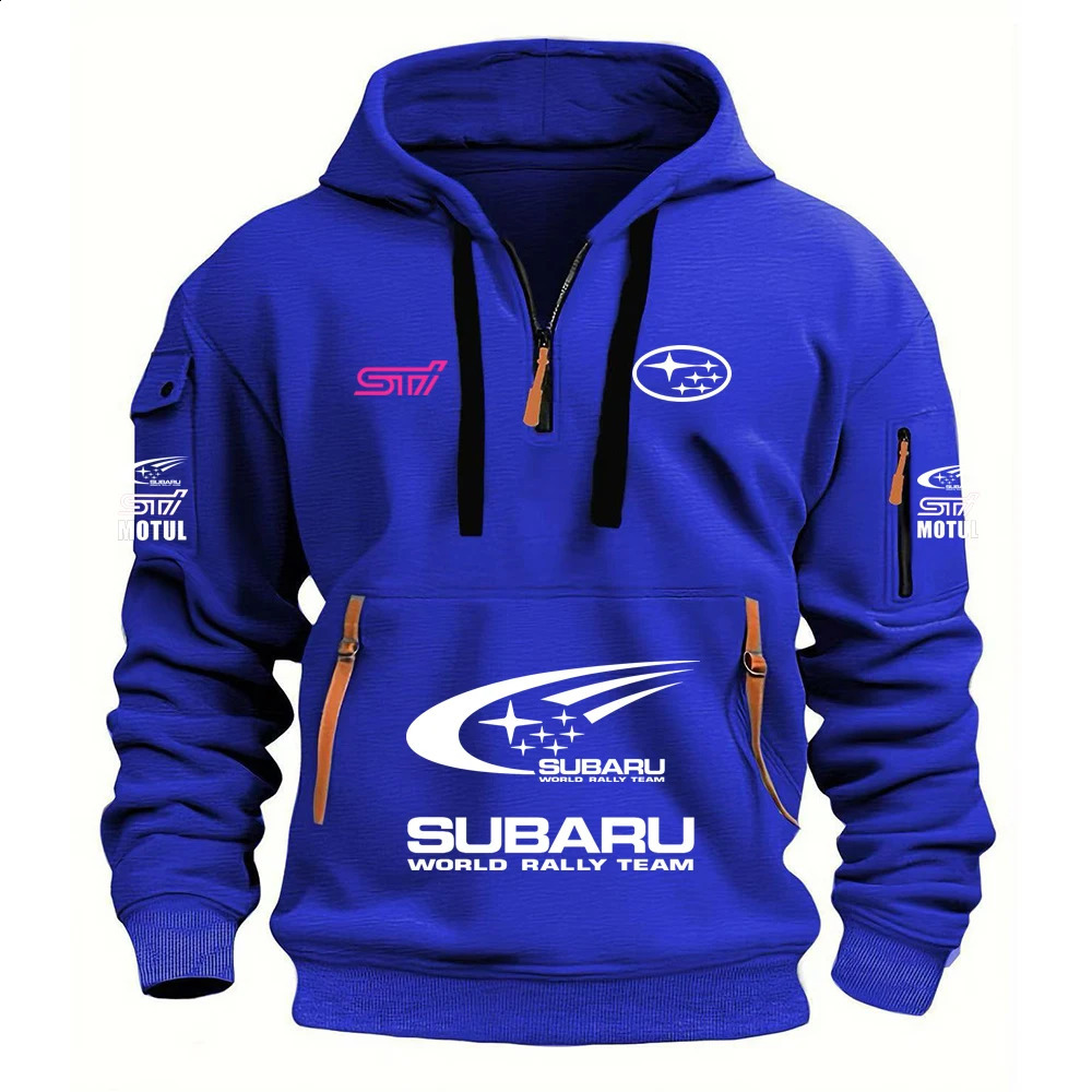 2026 SUBARU Racing European Size AutumnWinter Mens Hooded Kangaroo Pocket Sports Fleece Hoodie Top Coat 260609 - view 6