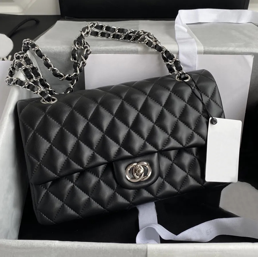 Designer Bag Luxury Bag Shoulder Bag Caviar Designer Handbag with Box Fashion Bag Evening Bag Metallic Leather Chain Square Lattice Sheepskin Fashion Wallet 14A.