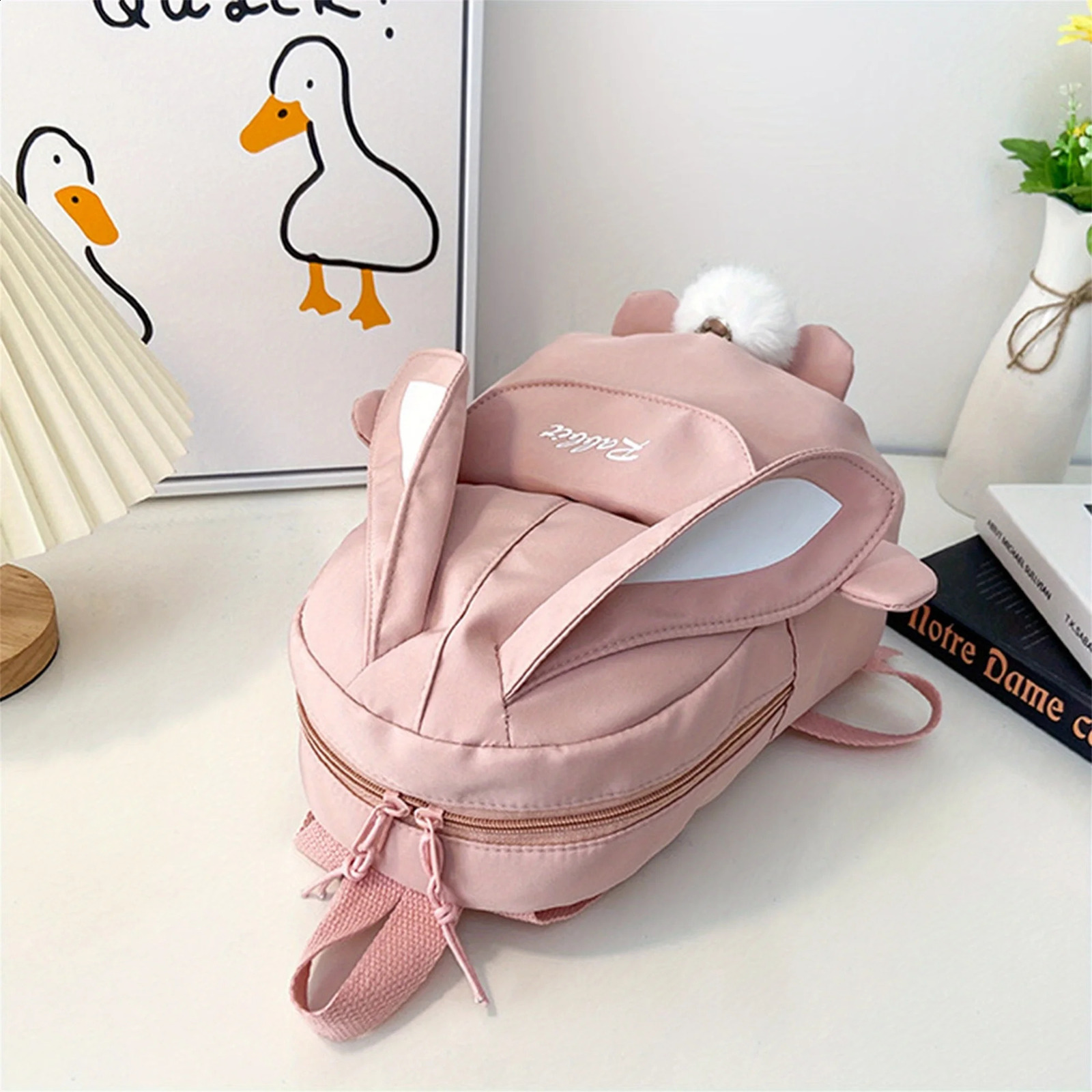 Girl Rabbit Ear Backpack Casual Schoolbag Waterproof Large Capacity School Smooth Zipper Solid Teens Travel and Gifts y260615 - view 4