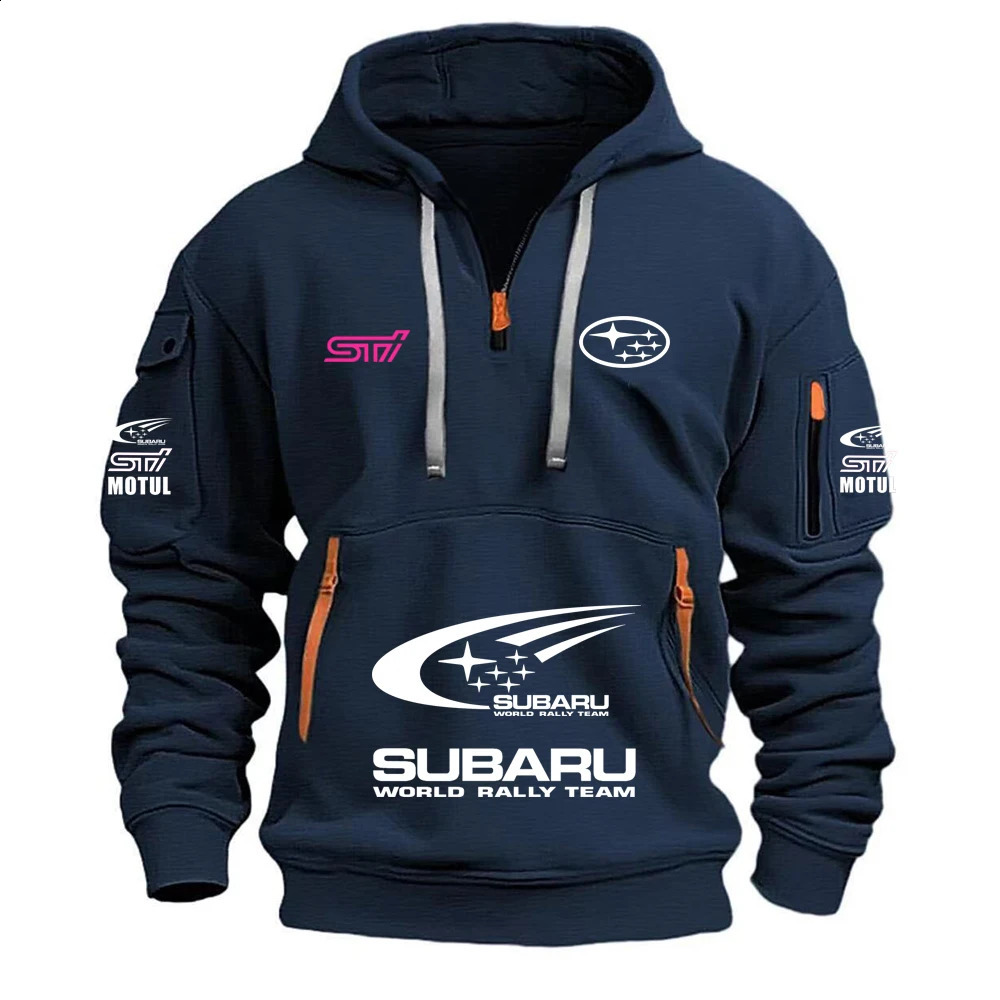 2026 SUBARU Racing European Size AutumnWinter Mens Hooded Kangaroo Pocket Sports Fleece Hoodie Top Coat 260609 - view 3