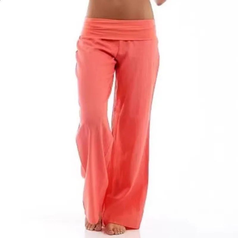 Style European and American Color Elastic Waist Elastic Versatile Orange Green Wide-leg Elastic Pants 260608 - view 3