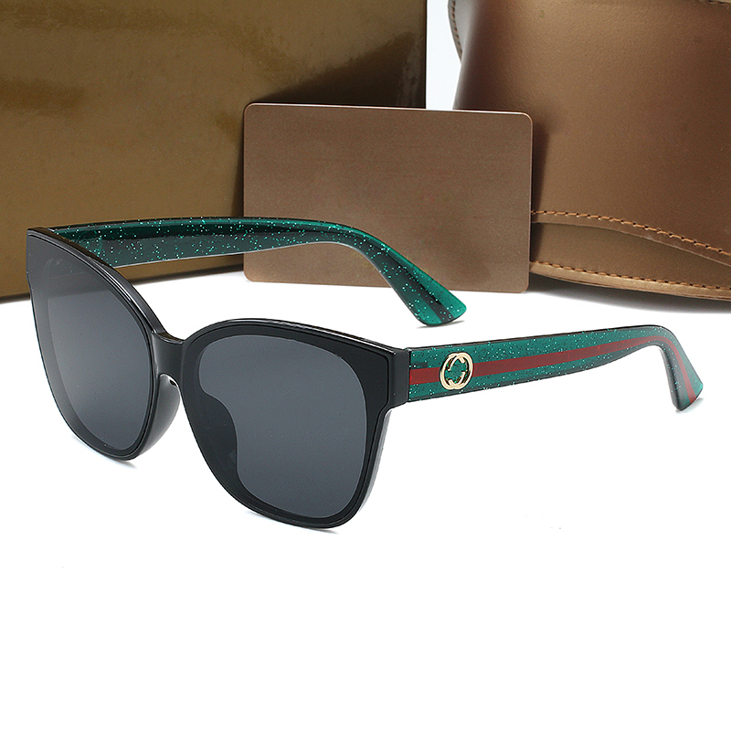 2026 New Fashion Women Cateye Sun Glasses Multicolor Frame Blue Green Stripe Leg UV 400 G Letter Sunglasses UV Protection Outdoor Driving Beach Eyewea