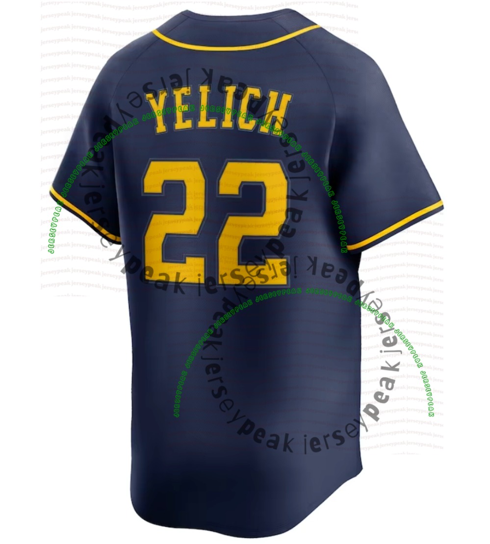 Milwaukees Brewer jersey William Contreras Christian Yelich Jackson Chourio Misiorowski Jake Bauers Sal Frelick Abner Uribe Robin Yount 2026 Baseball 