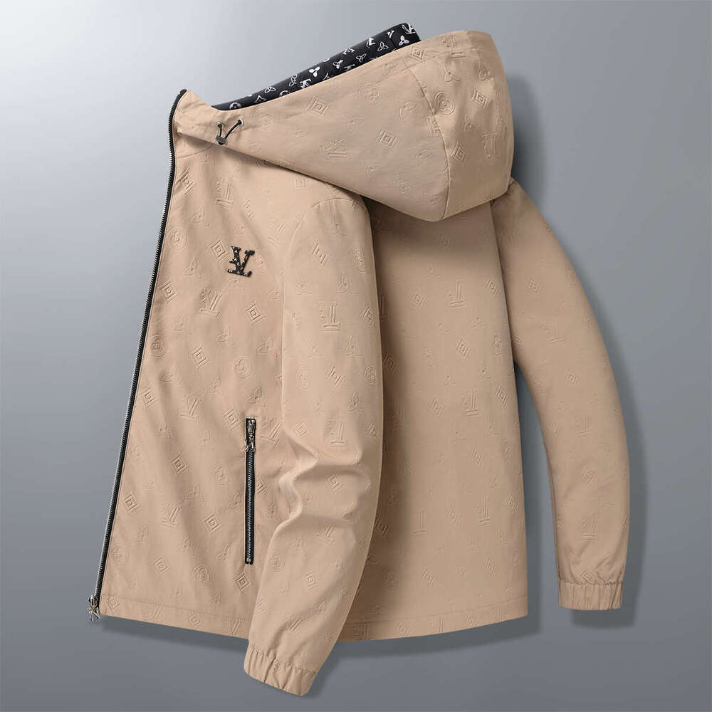 Men's White Faux Fur-Lined Hooded Bomber Jacket, Casual Long-Sleeve Windbreaker Coat with Zipper Closure, Sherpa-Lined Winter Outerwear for Everyday C - view 8