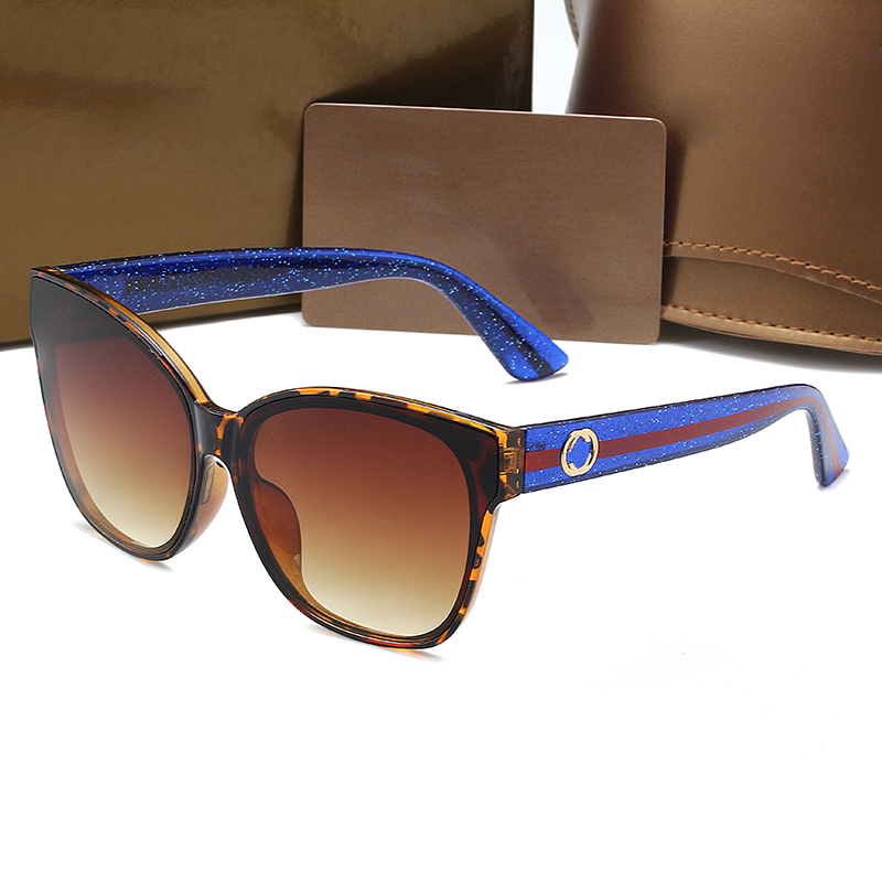 2026 New Fashion Women Cateye Sun Glasses Multicolor Frame Blue Green Stripe Leg UV 400 G Letter Sunglasses UV Protection Outdoor Driving Beach Eyewea