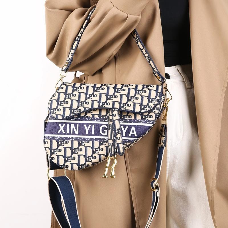 Light Luxury 2026 New Designer Saddle Bag Trendy Cross Body Versatile Fashion Printed Handheld Shoulder Bag for Women