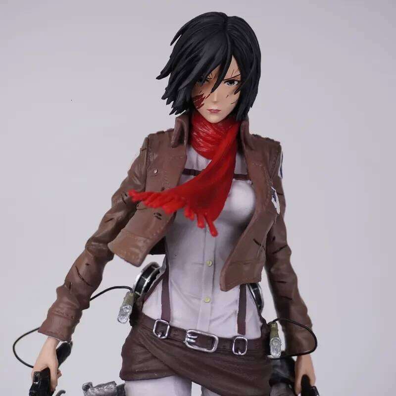 New 30cm Attack On Titan Mikasa Action Figure Collectible Statue Desktop Decoration Anime Model Trendy Toy Gift For Collectors J260609 - view 5
