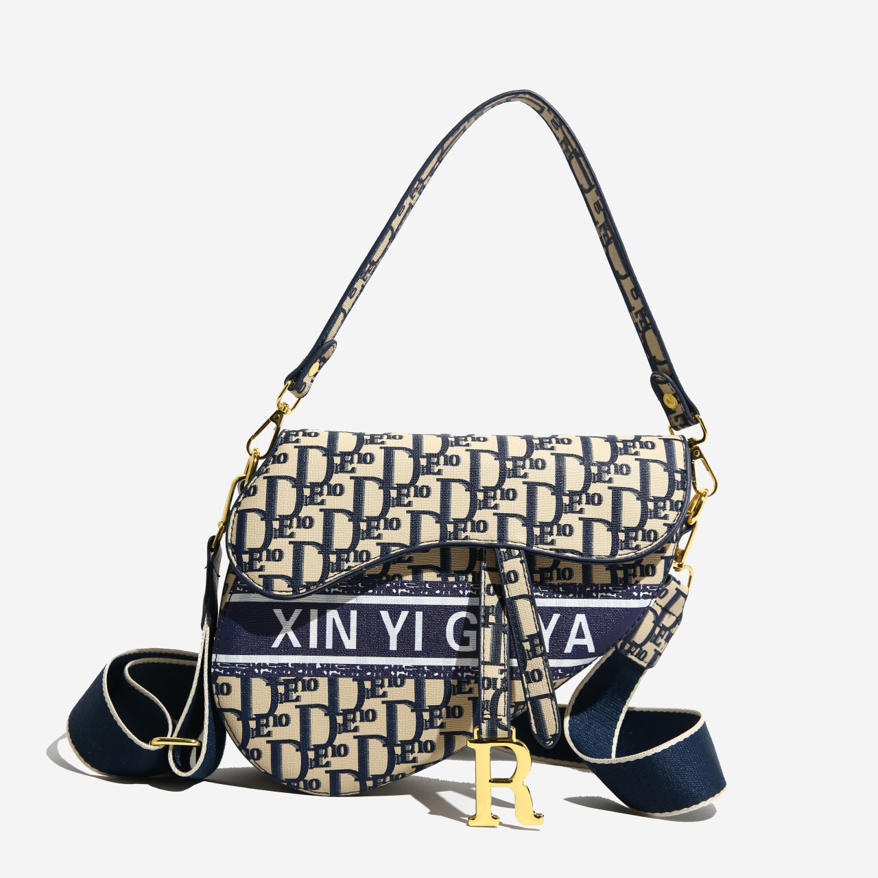 Light Luxury 2026 New Designer Saddle Bag Trendy Cross Body Versatile Fashion Printed Handheld Shoulder Bag for Women