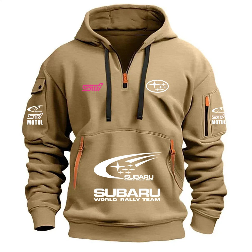 2026 SUBARU Racing European Size AutumnWinter Mens Hooded Kangaroo Pocket Sports Fleece Hoodie Top Coat 260609 - view 4