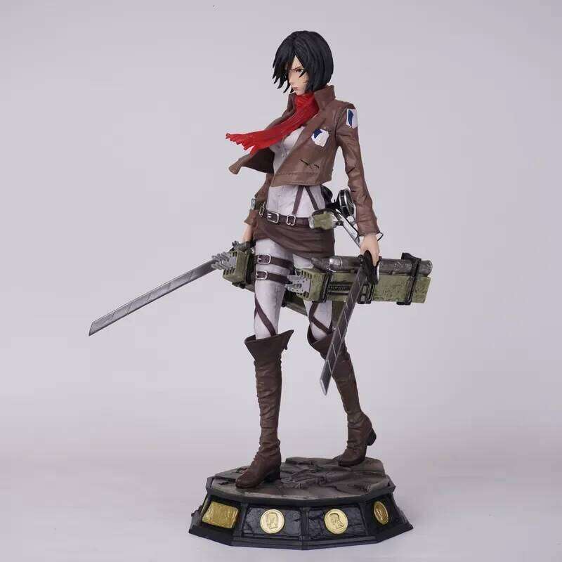 New 30cm Attack On Titan Mikasa Action Figure Collectible Statue Desktop Decoration Anime Model Trendy Toy Gift For Collectors J260609 - view 7