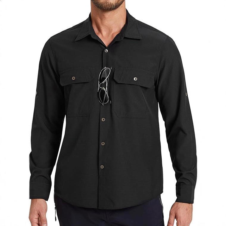 Mens longsleeve sun protection shirt UVresistant quickdrying cooling for outdoor travel field adventures hiking and fishing 250922