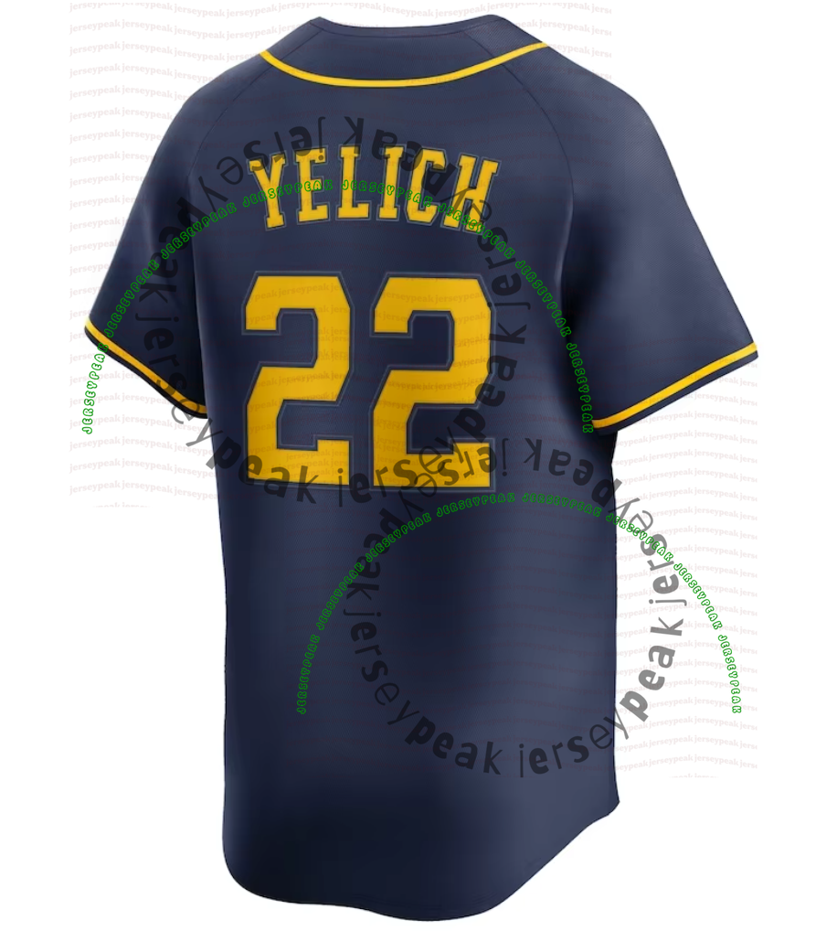 Milwaukees Brewers jersey William Contreras Christian Yelich Jackson Chourio Misiorowski Jake Bauers Sal Frelick Abner Uribe Robin Yount 2026 Baseball