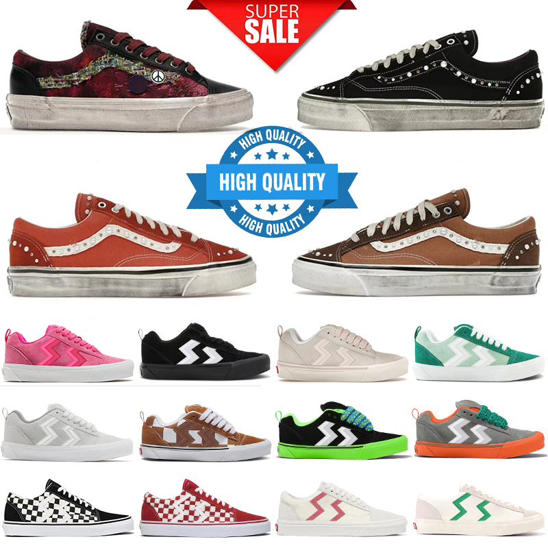 Free Shipping With Box Designer vanspearlized pearlized van shoe pearl shoes vansneaker vansold vansknu knu old skools sneakers Sport chaussure m