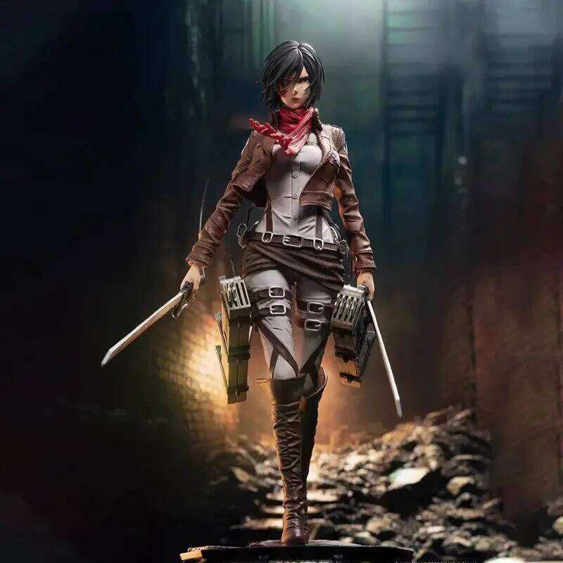 New 30cm Attack On Titan Mikasa Action Figure Collectible Statue Desktop Decoration Anime Model Trendy Toy Gift For Collectors J260609