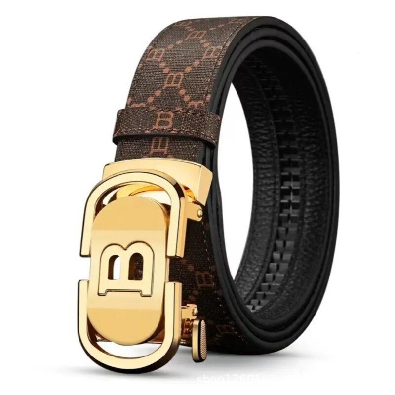 Designer Belt High end Grid Belt Automatic Buckle Fashion Youth Business Pure Leather Belt Wholesale - view 3