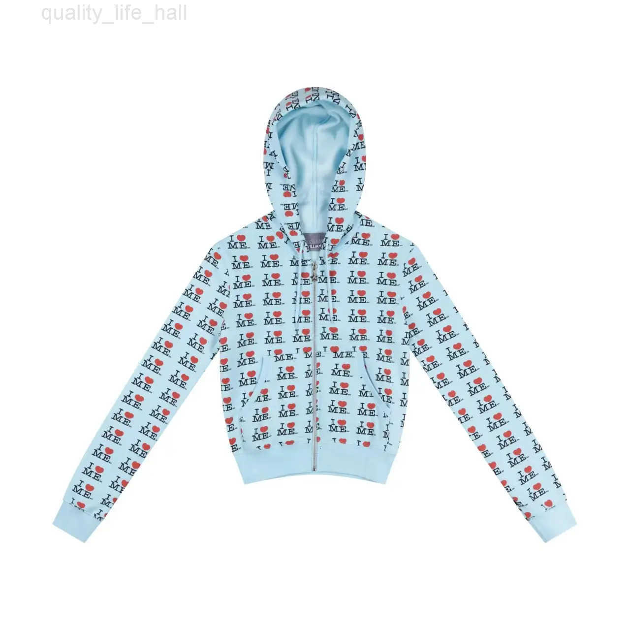ILOVEME Printed Blue Coat Hoodie Ashley Womens Butterfly Embroidered Hollow Hat Front Shoulder Slimming Hoodie X260609 - view 7