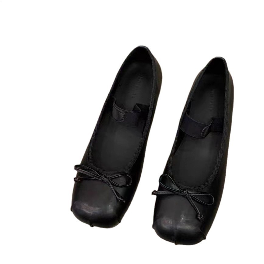 Soft Shoes Woman Flats Casual Female Sneakers Bow-Knot Square Toe Dress Ballerinas Summer Butterfly Spring Silk Solid Mary J 250106