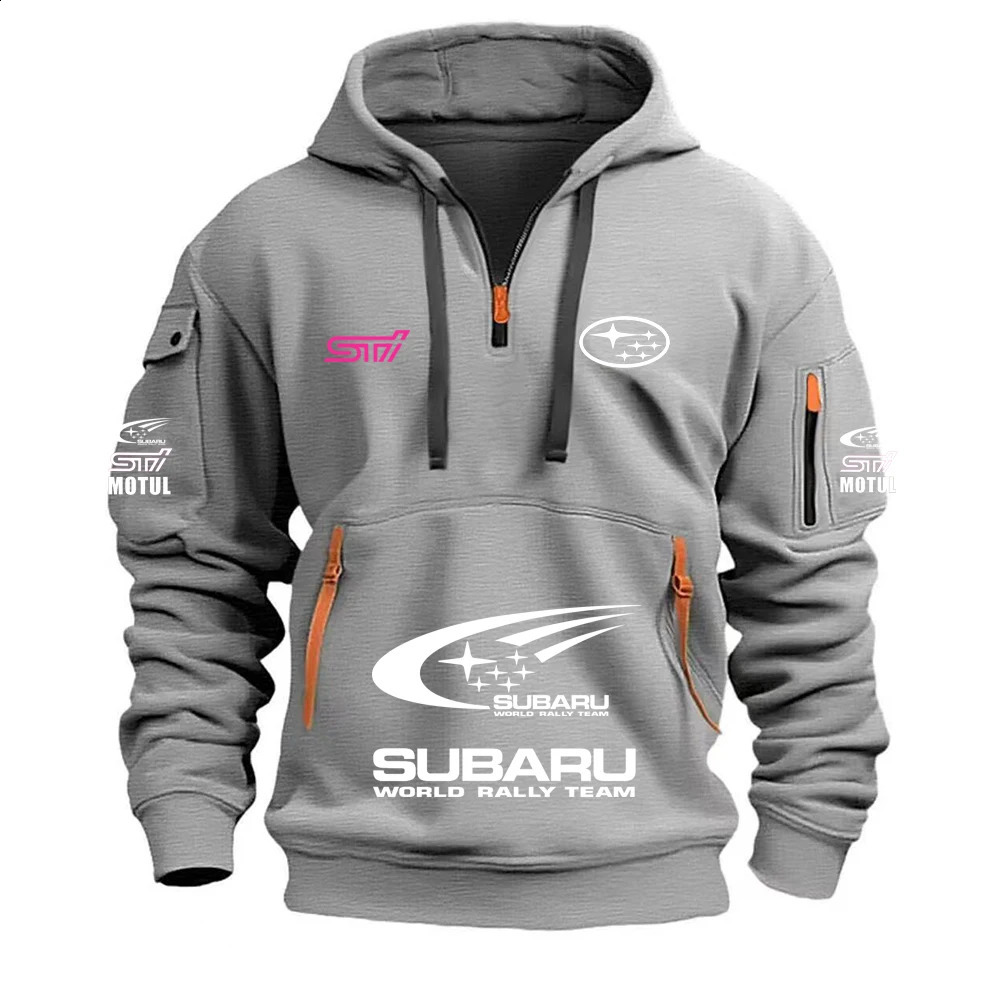 2026 SUBARU Racing European Size AutumnWinter Mens Hooded Kangaroo Pocket Sports Fleece Hoodie Top Coat 260609 - view 5