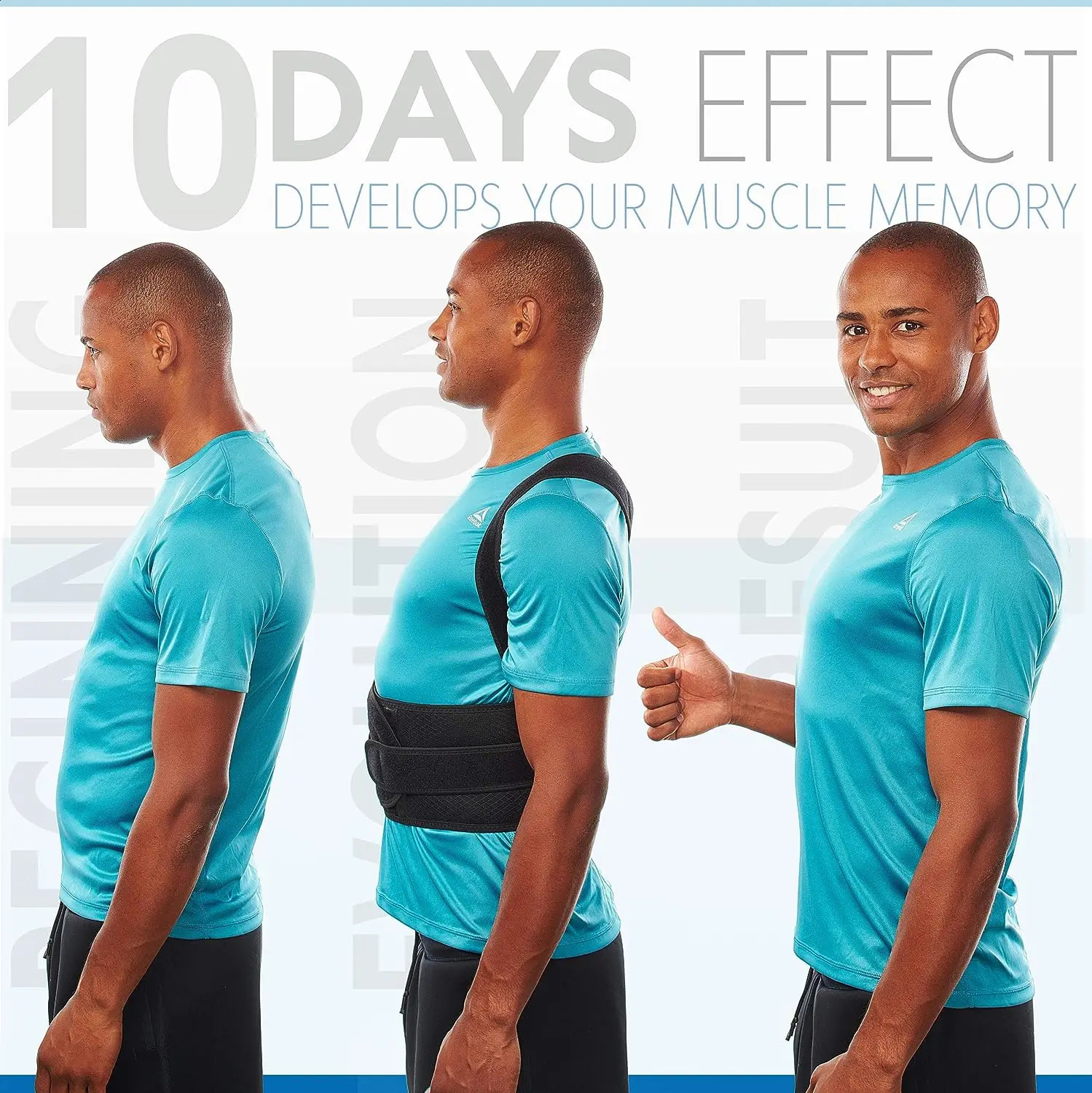 Back Brace Posture Corrector for Women and Men Shoulder Straightener Adjustable Full Back Support for Upper and Lower Back 260609 - view 3