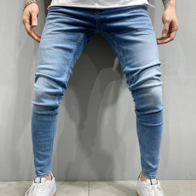Designer Jeans Mens Pants Men's European & American Style Badge Embroidery Skinny Jeans Knee Ripped Zipper Denim Pants Large Size Streetwear - view 5