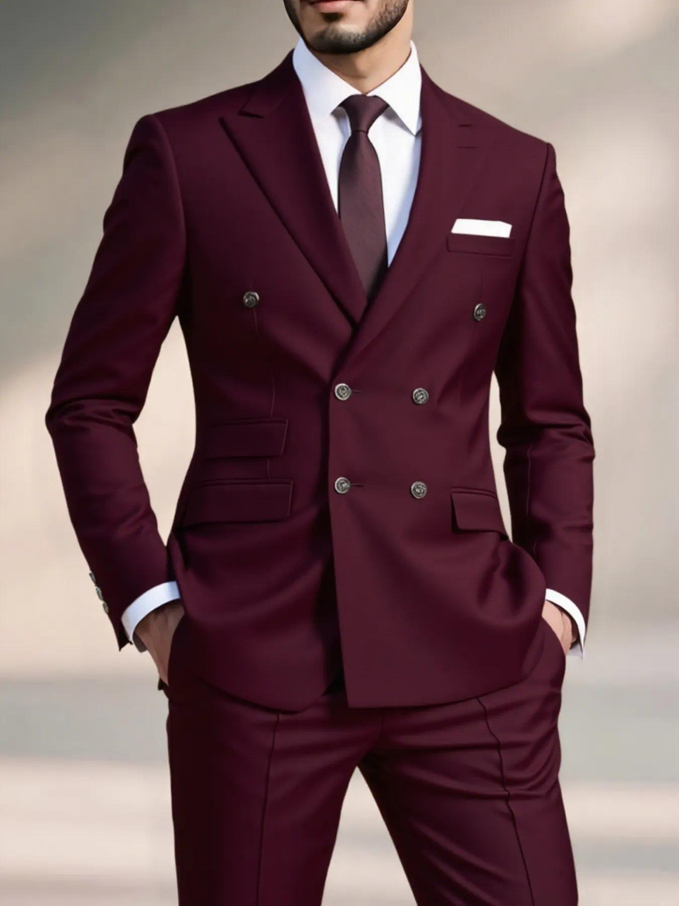 Men's Suits Wedding For Men Elegant Blazers Set 2 Pieces Luxury Business Formal Pants Full Coats Jackets Blazer Suit Durable Designer Apparel Sel - view 4