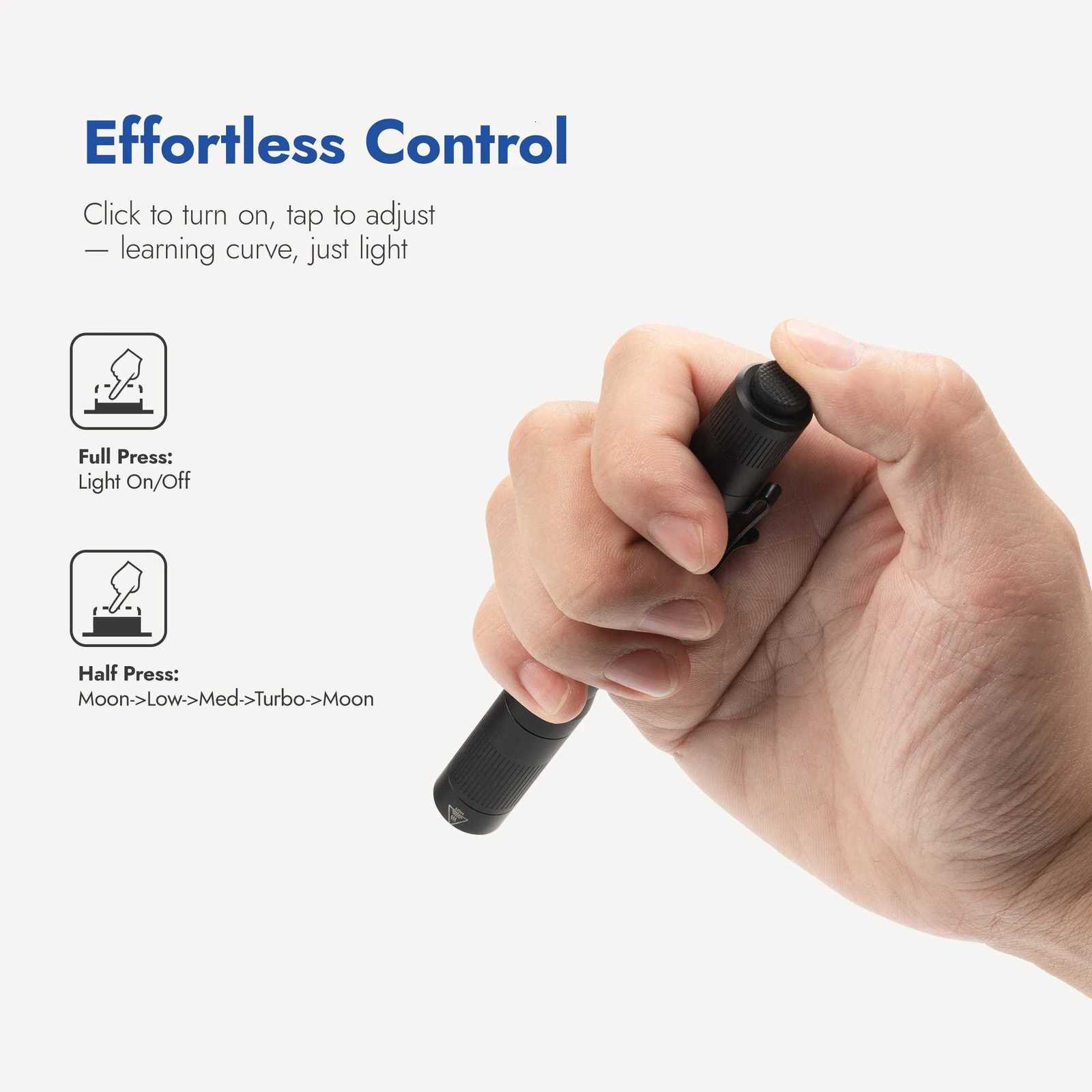 650 WUBEN PL01 Pen Light Lumens Pocket EDC Flashlight Rechargeable IP68 waterproof Compatible 2 AAA Battery for Home Outdoor M260609 - view 5