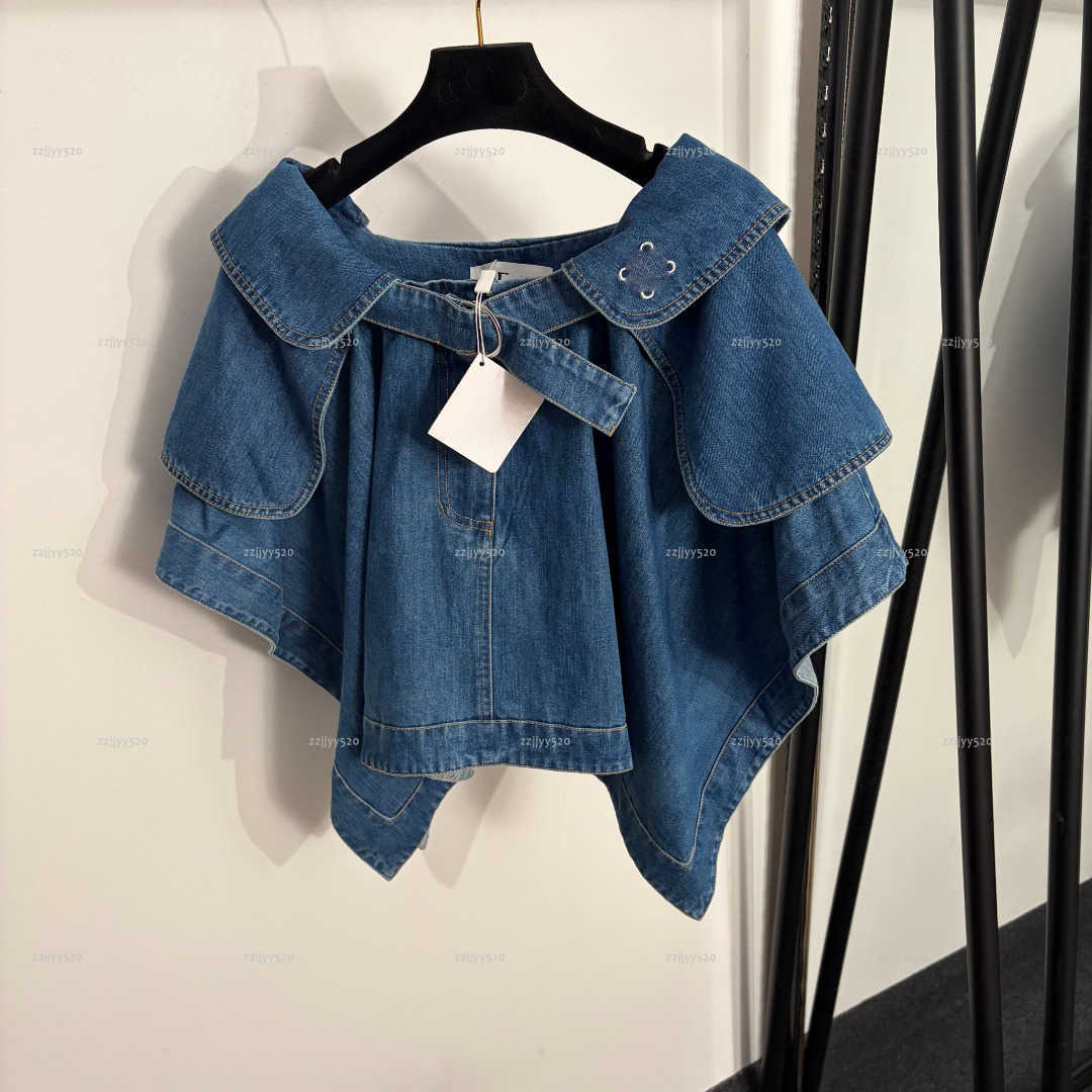 Brand minimalist women dress Summer lady dresses women designer clothes logo embroidery irregular denim short skirt A099X02N050
