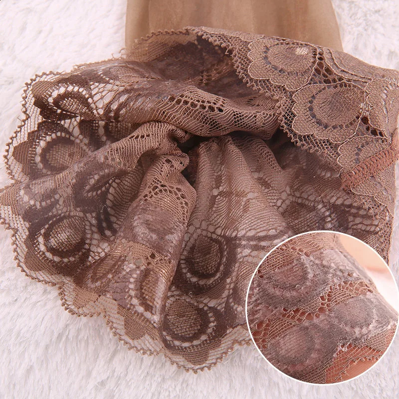 Ladies See Through Ultrathin Nylon Stockings Sexy Party Lingerie Long Nonslip Socks Lace Temptation Female Medias 260605 - view 5