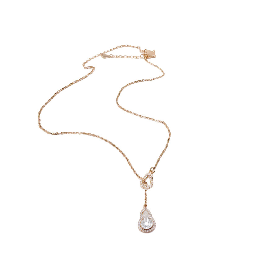 Fortune Gourd Mother-of-Pearl Necklace Accessory for Women, Summer Clavicle Chain, Light Luxury Niche Design, High-End Neck Chain Jewelry - view 9