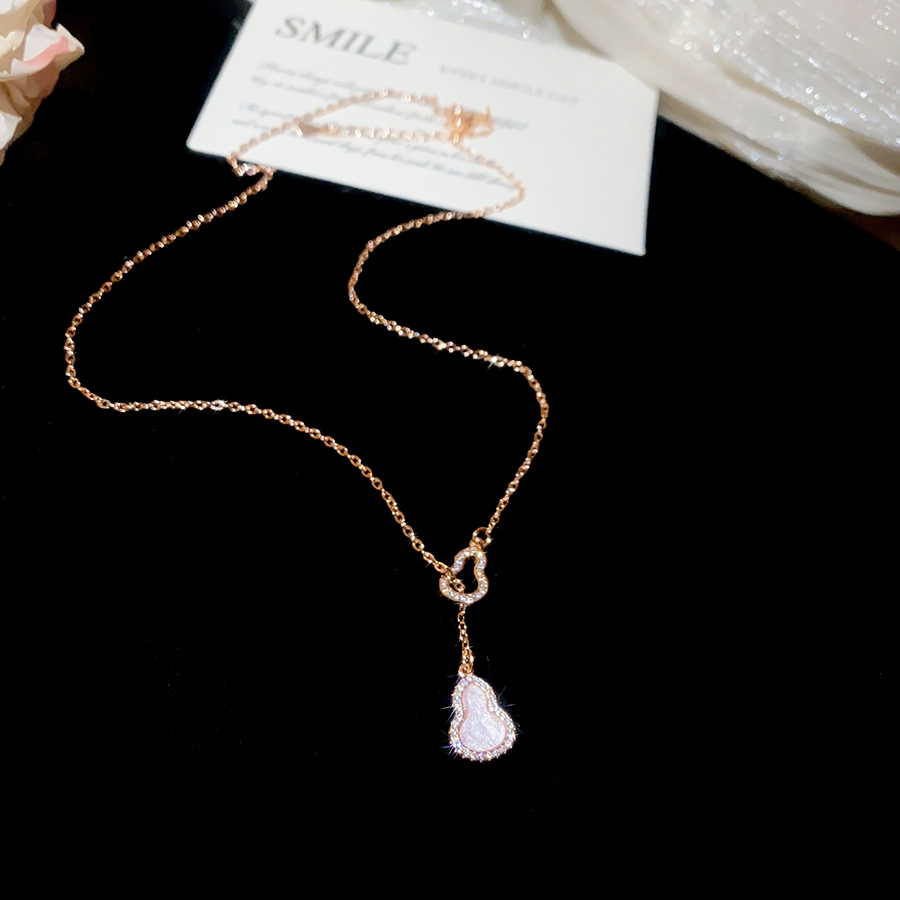 Fortune Gourd Mother-of-Pearl Necklace Accessory for Women, Summer Clavicle Chain, Light Luxury Niche Design, High-End Neck Chain Jewelry - view 8