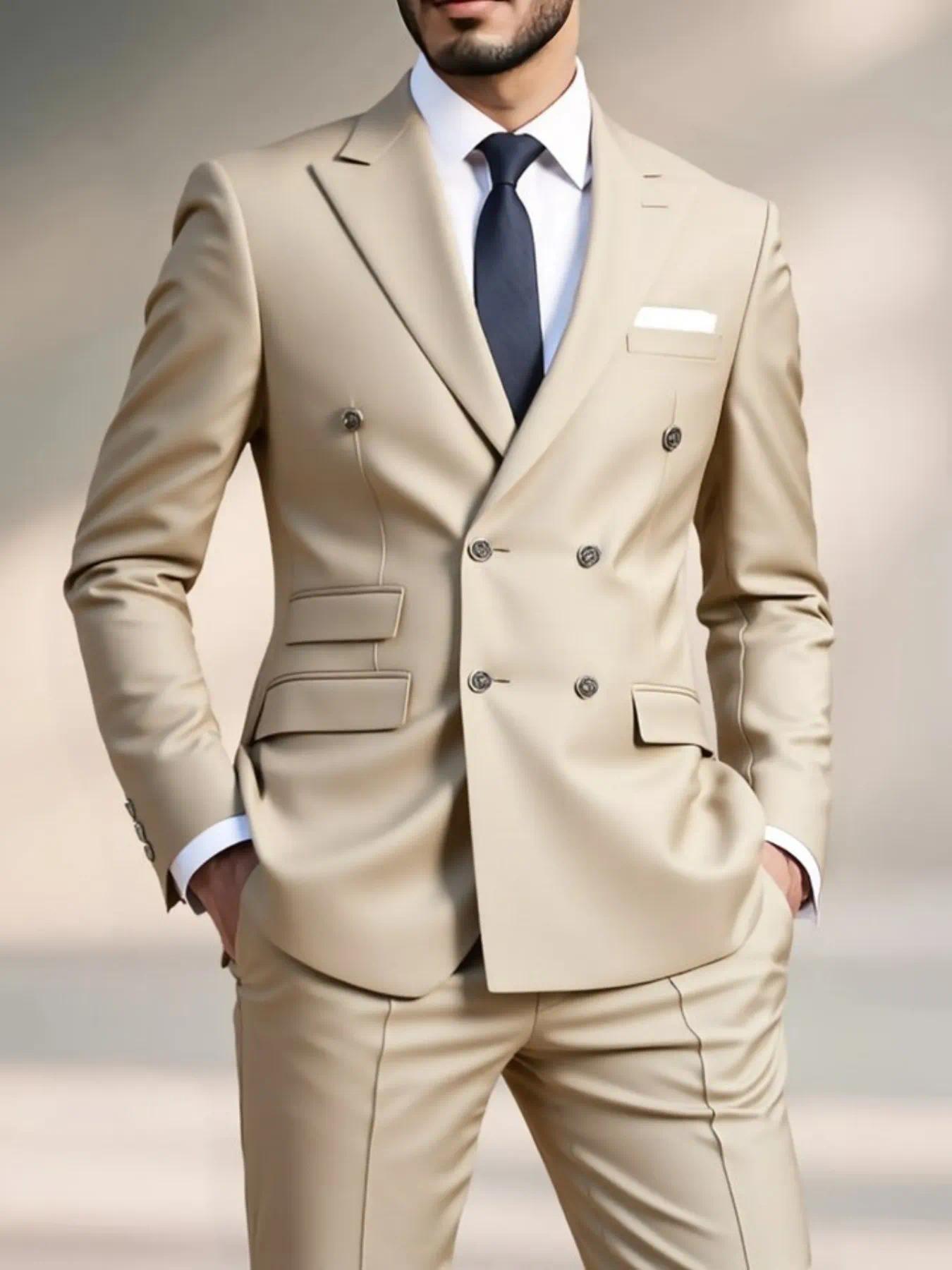 Men's Suits Wedding For Men Elegant Blazers Set 2 Pieces Luxury Business Formal Pants Full Coats Jackets Blazer Suit Durable Designer Apparel Sel - view 5