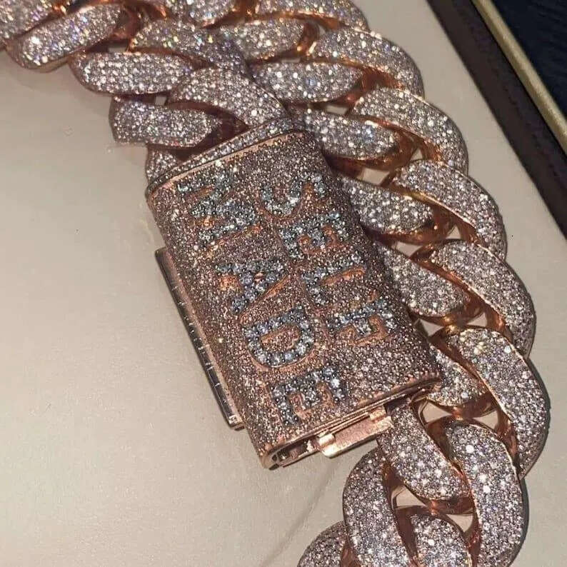 20mm Ice Out Vvs Quality Moissanite Dia Thick Cuban Link Chain Necklace for Men Gifting Options - view 4