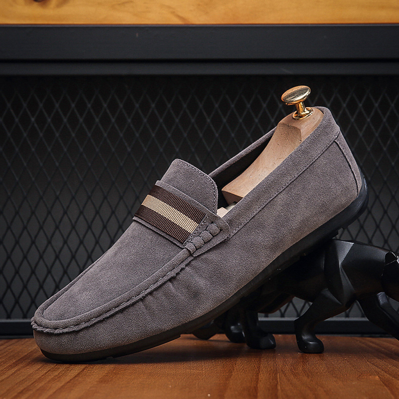 Designer luxury Shoes 2026 Plus Size Men's Lazy Loafers with Stripe Pattern, Slip-On Round Toe Driving Moccasins, Breathable Casual Shoes