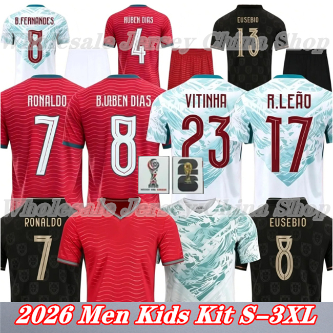 Portugal soccer jersey 2026 world cup RONALDO FERNANDES NEVES VITINHA MENDES LEAO Felix Ramos Cancelo Semedo Araujo Guedes men kids football kit shirts Uniforms