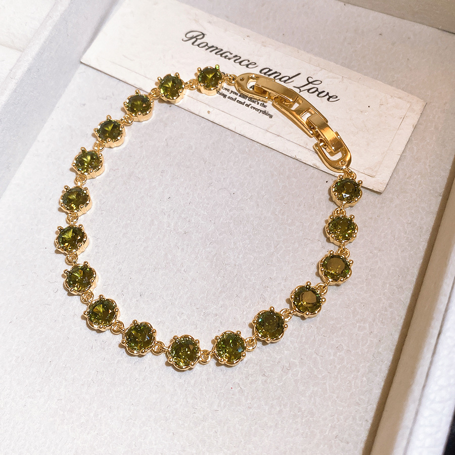 18k real gold plated zircon round clasp bracelet, fashionable, light luxury, high-end feel, versatile commuter jewelry for women - view 7