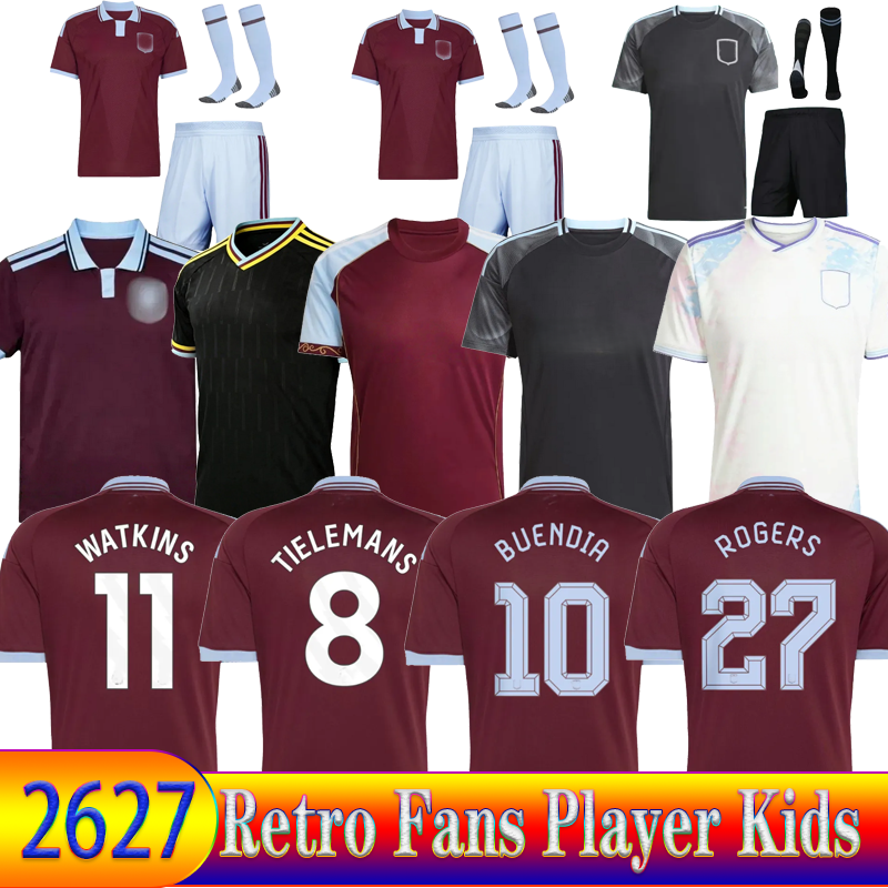 26 27 Aston S-4XL Villa WATKINS BAILEY ELLIOTT MALEN Football Shirt 3rd place away GK McGINN ONANA KONSA MARTINEZ TIELEMANS 2026 0207 Men’s Foo