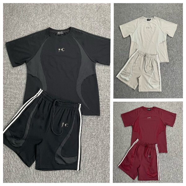 Men's Tracksuits Trendy Brand Men Women T Shirt Shorts Set The Collection Colorway Solid Shirts Summer Drawstring Tees Sets