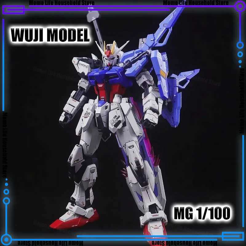 WUJI Model MG 1/100 GAT-X105+AQME-X02 Ryuutoko style Twin Sword Strike Assembly Model Kits Action Figure Robot Plastic Model L260610D1ZR
