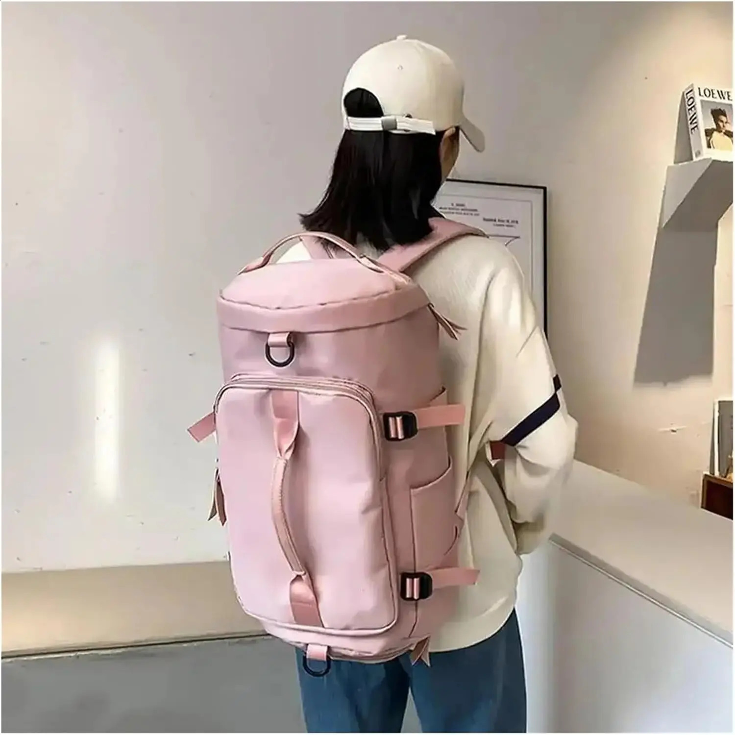 Large Capacity Waterproof Travel Duffel Bag for Women Versatile Tote Backpack CarryOn LuggageBlack y260615 - view 3