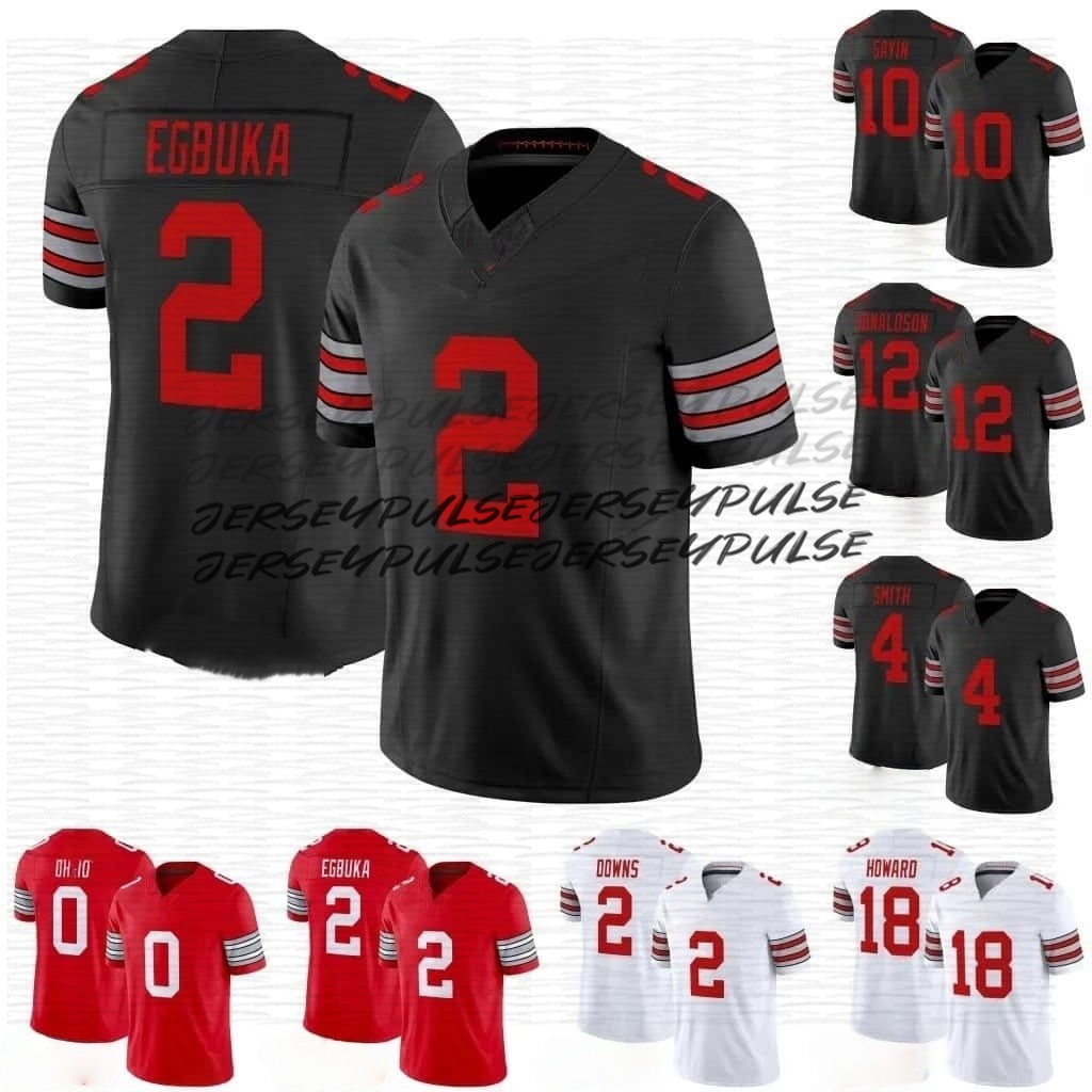 Ohio States Buckeyes Football Jersey Egbuka Mangold Sayin Smith Howard Donaldson Jackson Sawyer Henderson Wilson Stitched